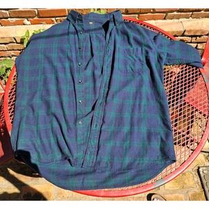 Uniqlo Green Blue Flannel- Men's M